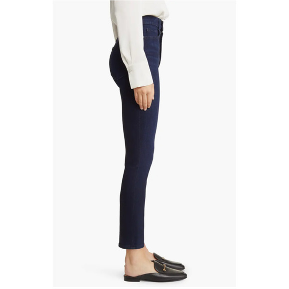 PAIGE CINDY High Rise Ankle Straight Dark Wash Denim Jean in Sussex // 0 - Picture 3 of 15